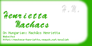 henrietta machacs business card